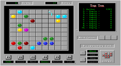 Disappearing Balls - развитие Color Lines